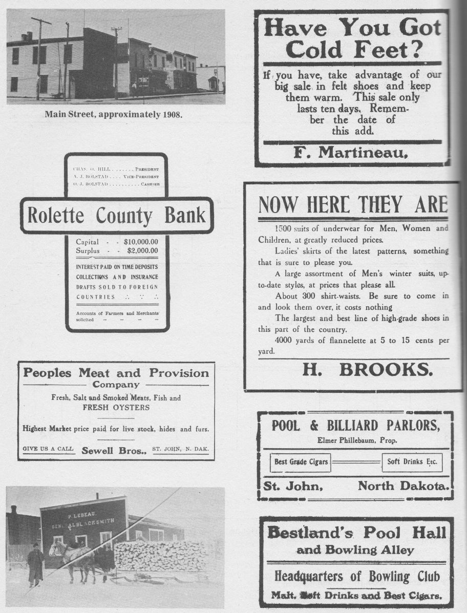 Image of full page list of ads from St. John, City at the End of the Rainbow  